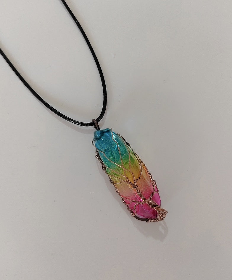 Tree of Life Crystal Pendant Necklace – Healing Stone Jewelry