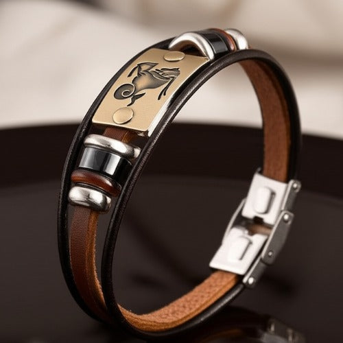 Zodiac bracelet leather