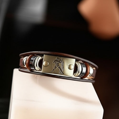 Zodiac bracelet leather