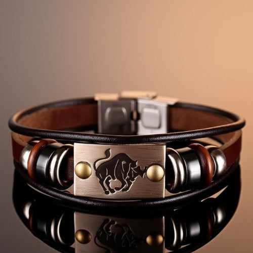 Zodiac bracelet leather