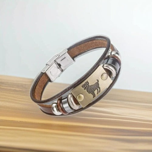 Zodiac bracelet leather