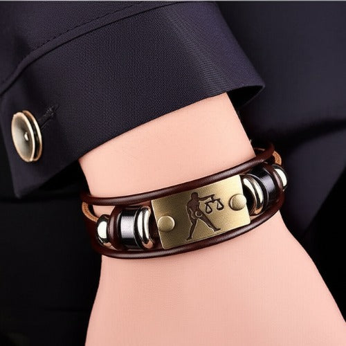 Zodiac bracelet leather
