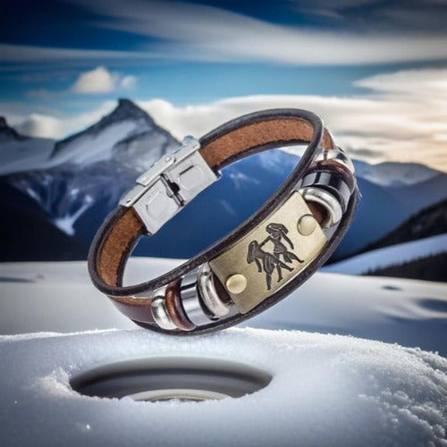 Zodiac bracelet leather