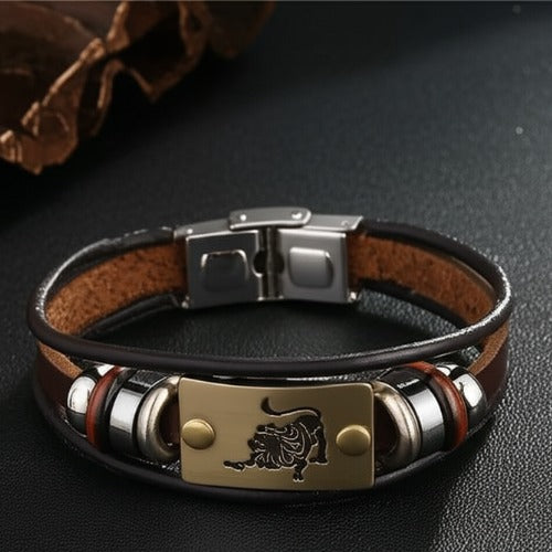 Zodiac bracelet leather
