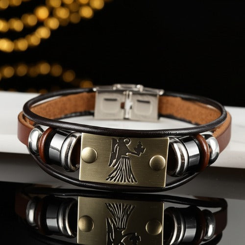 Zodiac bracelet leather