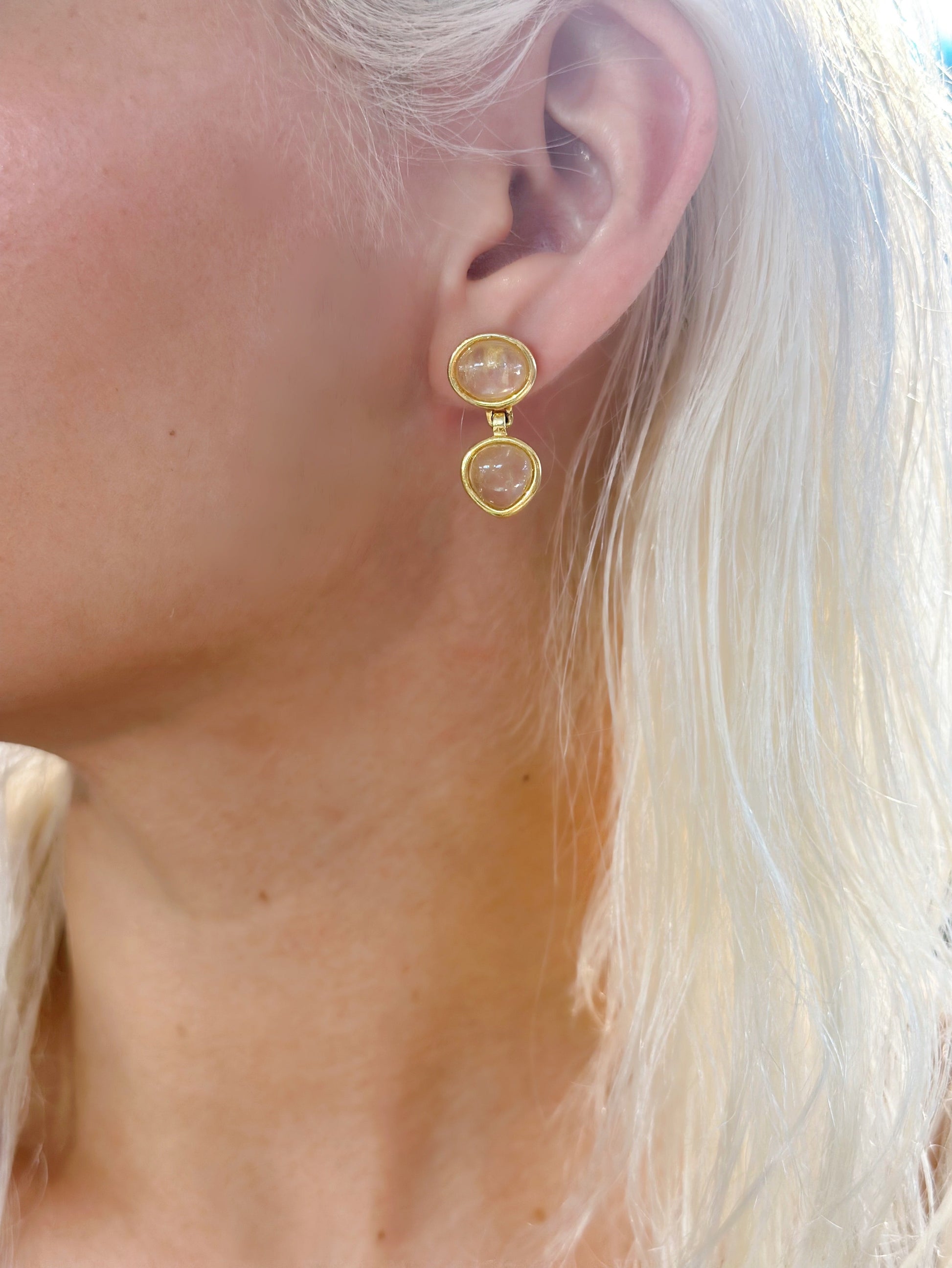 Citrine Semi Precious Stone Earrings-1