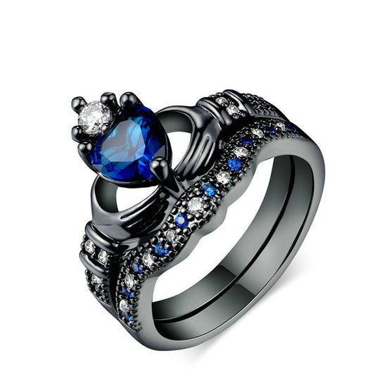 Embrace Royal Elegance with Our Crown Love Sapphire Ring!