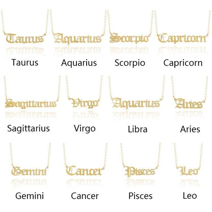Old English Zodiac Necklace-3