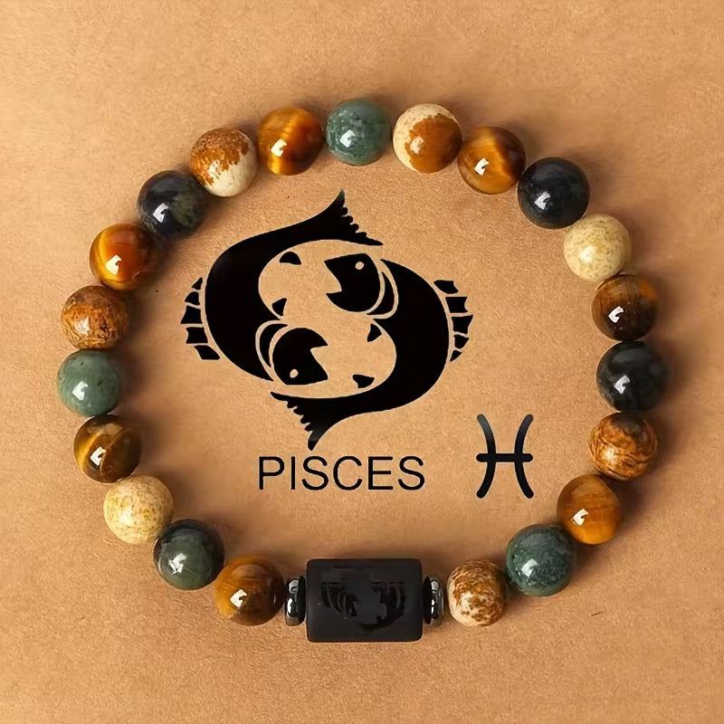 Natural beaded Zodiac Bracelet-3