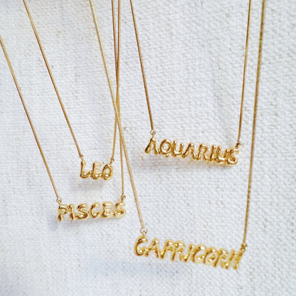 Balloon Letter Zodiac Necklace-1