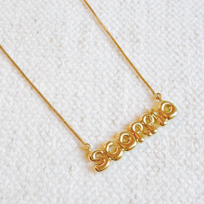 Balloon Letter Zodiac Necklace-12