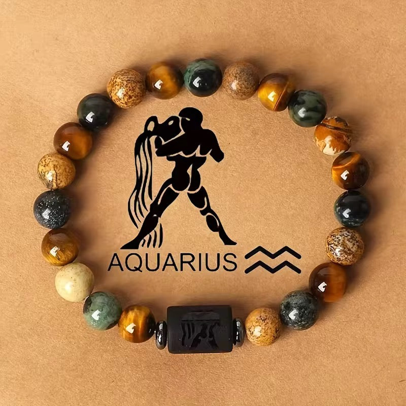Natural beaded Zodiac Bracelet-1