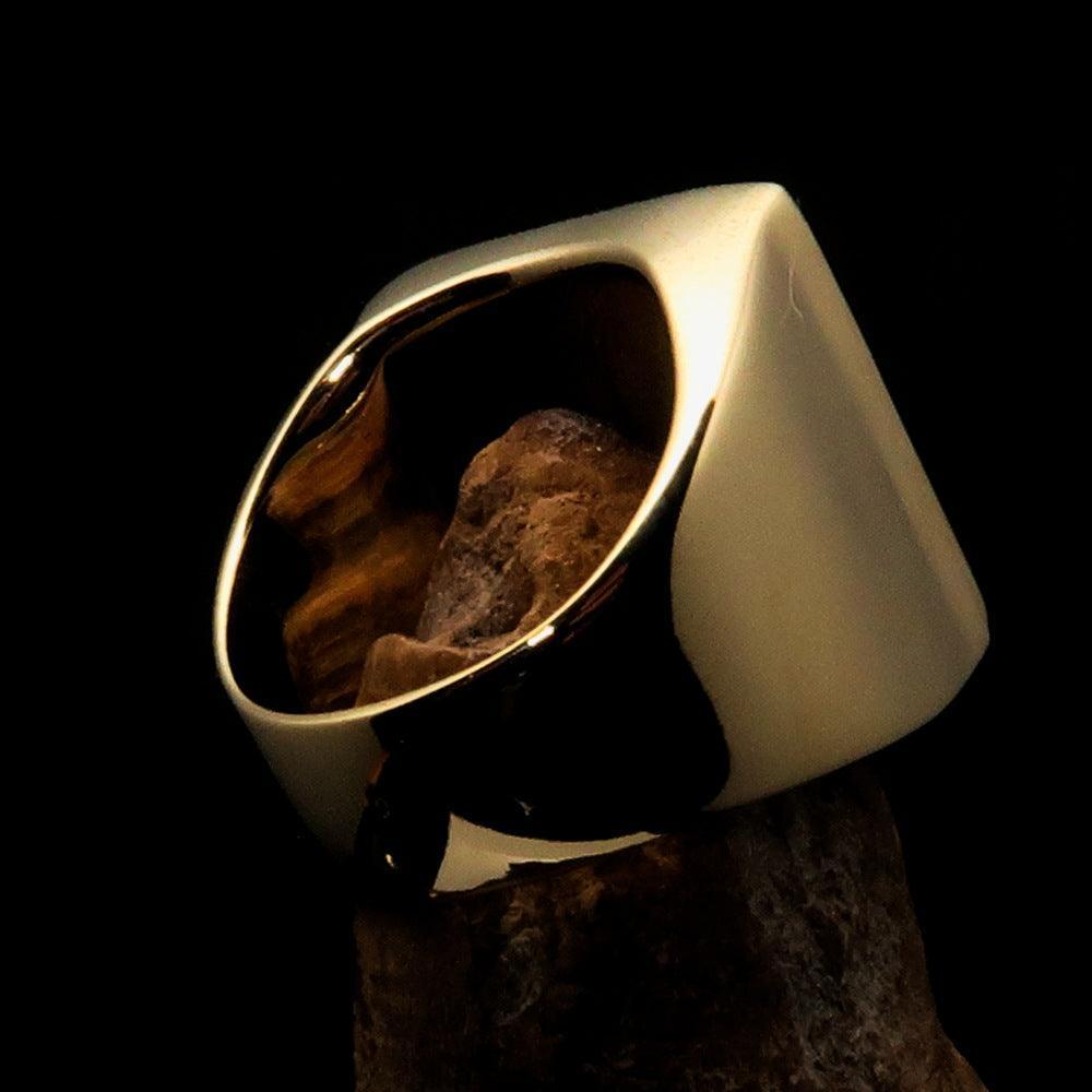 Brass Men's Zodiac Ring Capricorn in Black-3