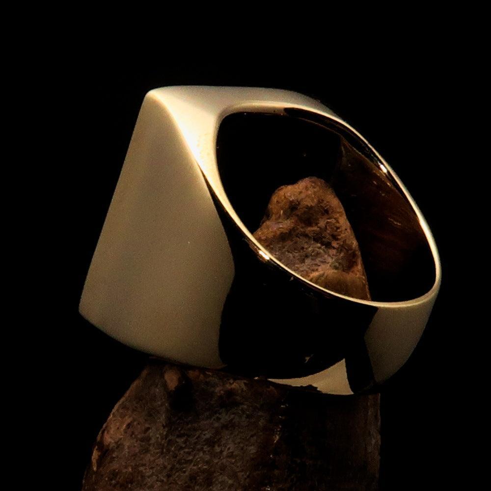 Brass Men's Zodiac Ring Capricorn in Black-4