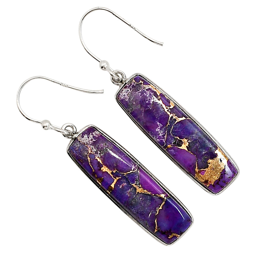 Copper Purple Turquoise Earrings E-1001 SDE91561-0