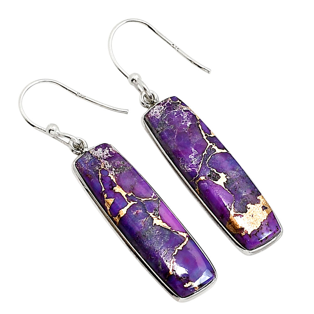 Copper Purple Turquoise Earrings E-1001 SDE91561-2