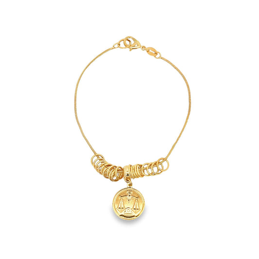 Astrology Zodiac Signs Medallion Charm Bracelet (I163)-0