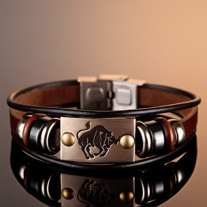 Zodiac bracelet leather
