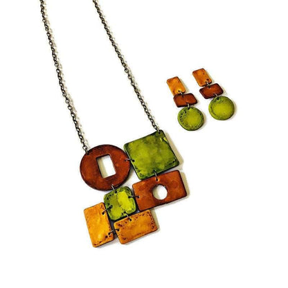 Clip On Earrings Earth Tones, Polymer Clay Fall Earrings-4