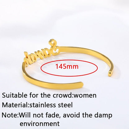 Custom Name Bracelets Bangles Gold Bangle Personalized Name Bangle Stainless Steel Adjustable Nameplate Kids-4