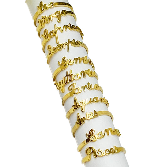 Scripted Zodiac Ring-0