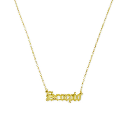 Old English Zodiac Necklace-14